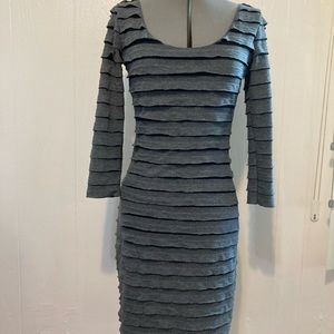 Max studio gray layers on black 3/4 sleeve Dress  M